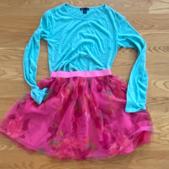 GapKids NWOT Tulle Skirt (12) + NWOT Matching Green Top (14/16) - Picture 1 of 13